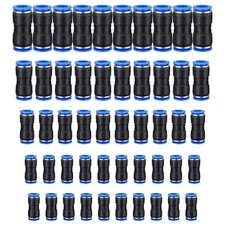 50x Straight Push Connectors Pneumatic Connect Fittings Air Line Quick Hose Sets