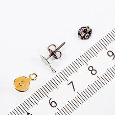 Titanium Post Earring Findings w/ Backs, Glue Pad & Loop 6mm, 1 Pair