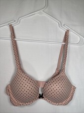 Victoria Secret Pink And Black Polka Dot Push Up Underwire Bra 34B