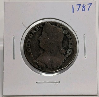 1787 Connecticut Colonial Copper Draped Busy Left Large Cent