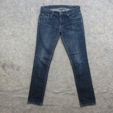 Zara Z1975 Women's Jeans Blue Dark Wash Size 6 Slim Fit Mid Rise Denim