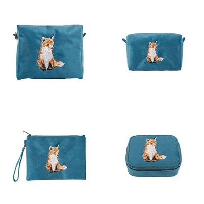Wrendale Samt Kosmetiktasche Kosmetiktasche Accessoire Etui DAYDREAMER FOX TEAL