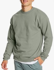 Men's Ecosmart Fleece Sweatshirt, Pullover Crewneck Sweatshirt Stonewashed Green