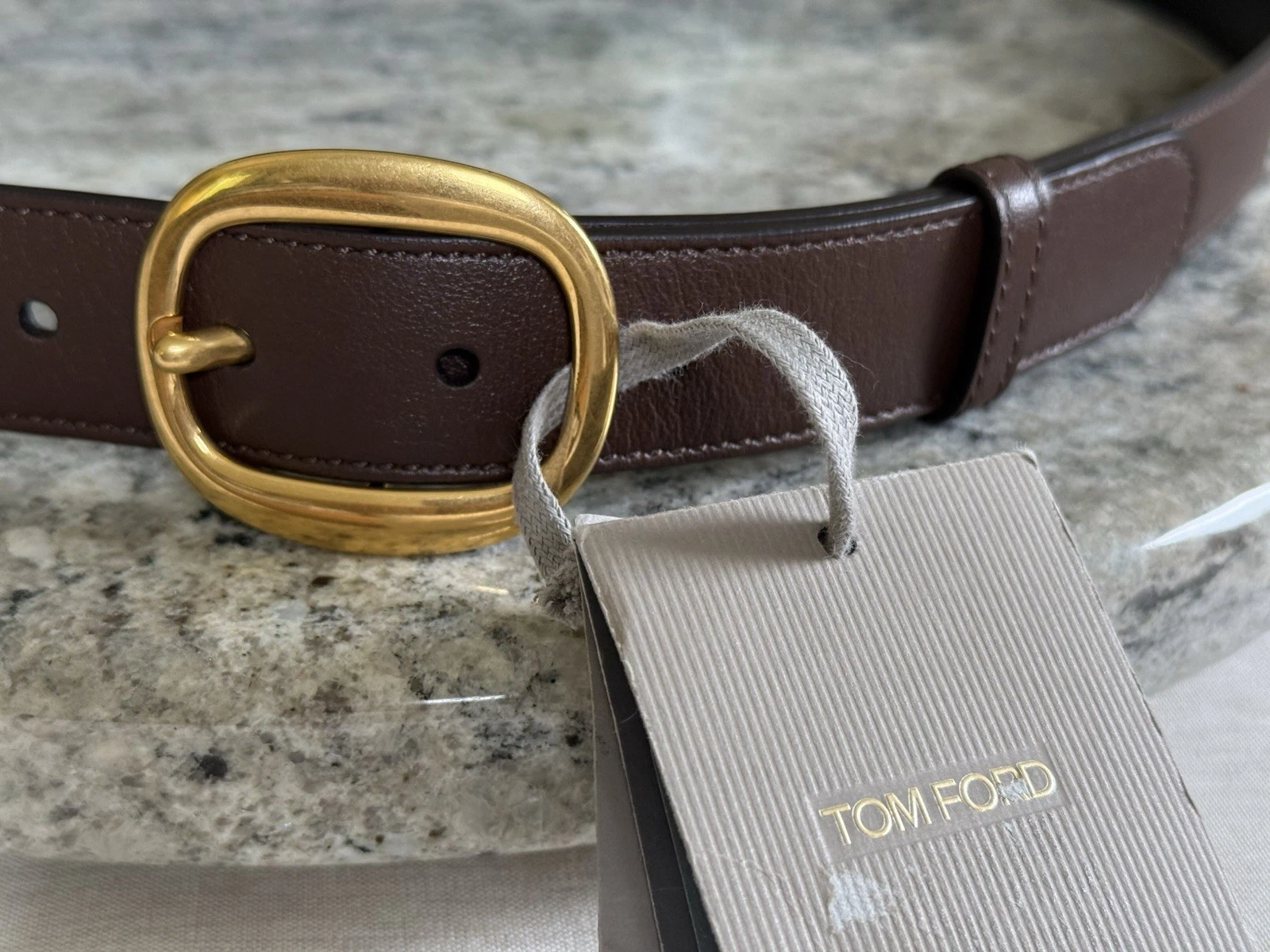 Tom Ford — NWT Tom Ford $890USD Men / Women / Unisex Belt 105mm / 46” Brown Leather / Brass