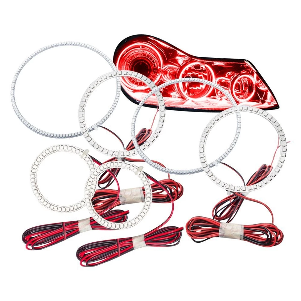LED Halo Headlights Factory Surface Add On Custom Lights Red 2328-003 Foto 2 de 4