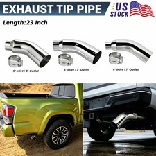 45 Inlet 78 Outlet 23 Long Diesel Exhaust Chrome Elbow Tip Clamp Kits
