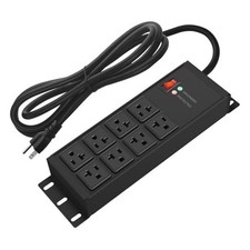 Magnetic Heavy Duty Power Strip Surge Protector 20Amp, 12 Gauge 15FT Black
