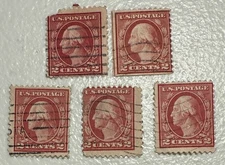 US Stamp #499 - 1917 2¢ Washington, Used, Lot of 5