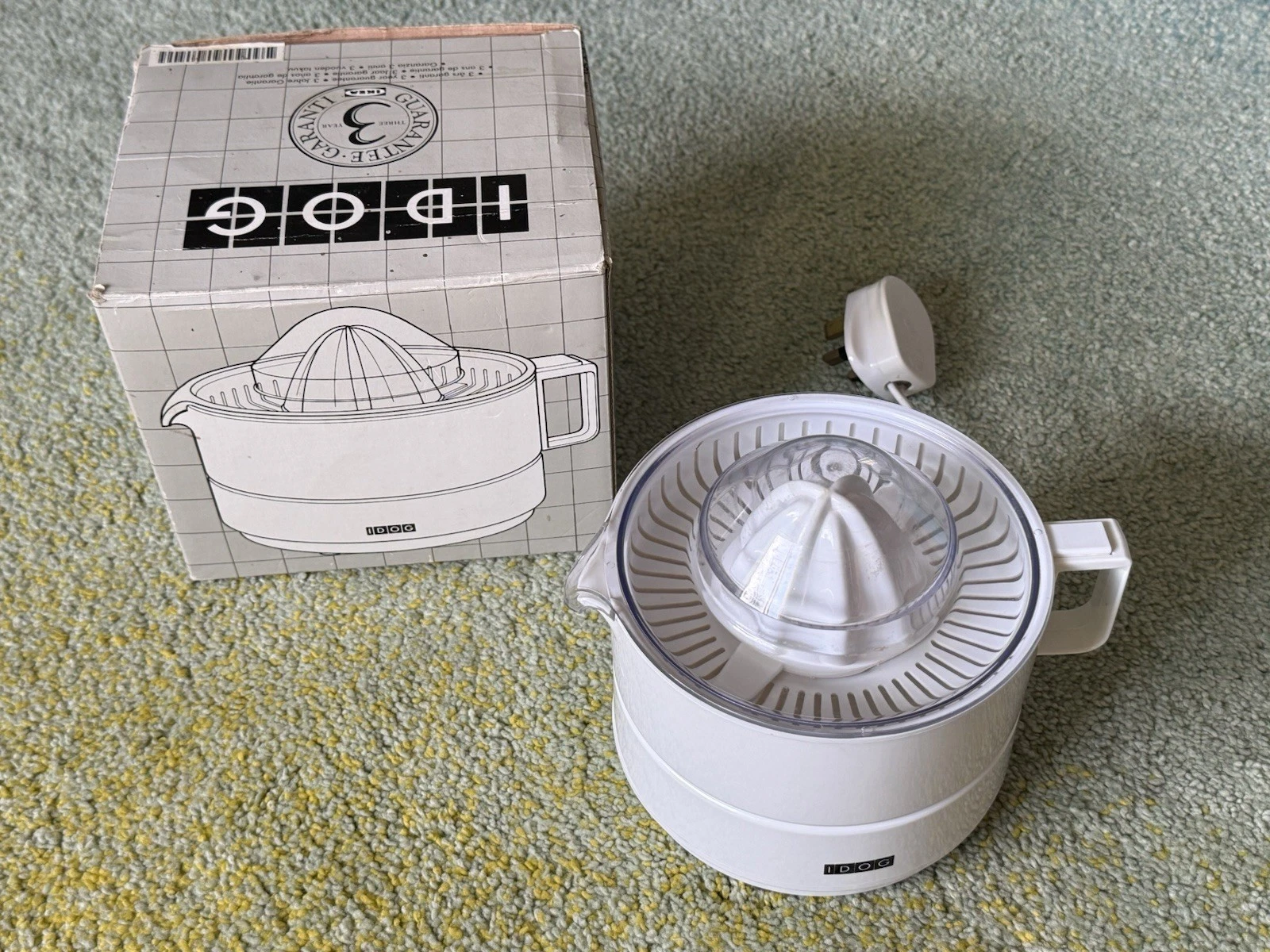 Vintage 80s IKEA IDOG citrus Squeezer Juicer In Grid Pattern Box