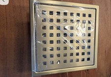 6 Inch Square Shower Drain With Flange Pattern Grate Removable And Hair Filer