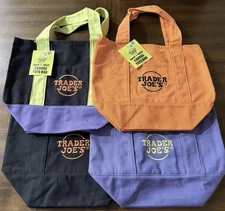 Trader Joe's Mini Halloween Canvas Tote Bag Set Of 4 RARE LIMITED New “IN HAND”