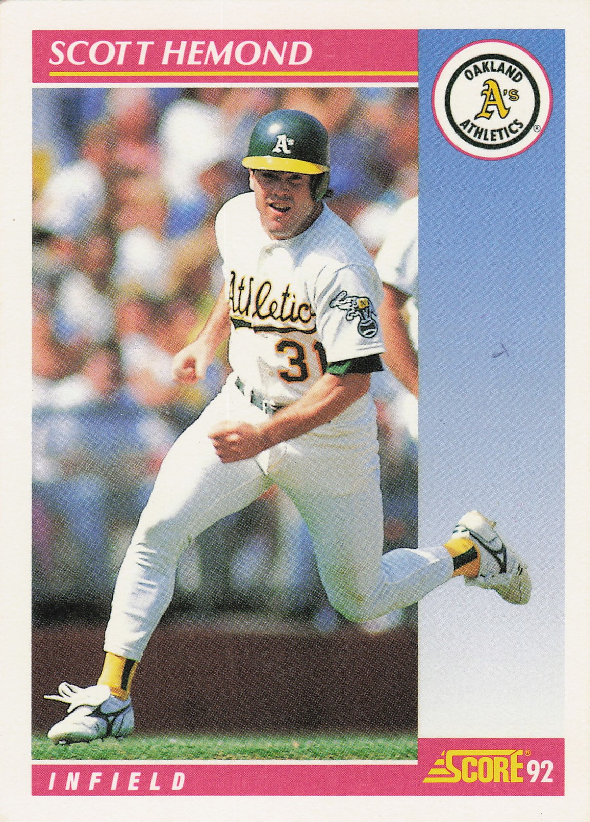 Score 1992 Score #617 Scott Hemond Near Mint or Better