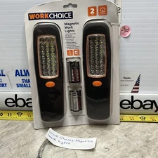 Work Choice Magnetic Work Lights 24 LED FLASHLIGHTS QTY 2 IN PACK NEW 45 LUMENS