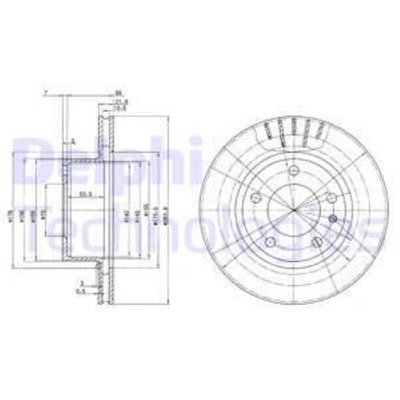 DELPHI Bremsscheiben vorne Ø284 mm belüftet unbeschichtet für BMW 5er BG2212