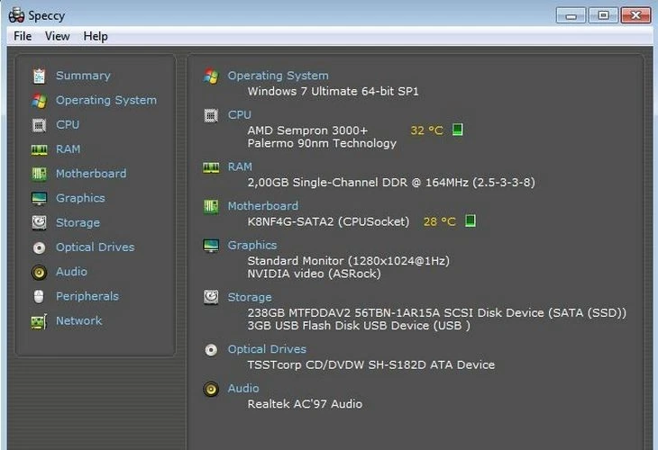DESKTOP Asrock K8NF4G CPU Sempron 3000+ RAM 2Gb DDR SSD 256Gb + WIN7 - Immagine 2 di 4