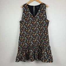 Bcbg Paris Floral Dress Women's 2XL Multi V-Neck Sleeveless Fairy Cottage NWT