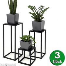 Pflanzenständer 3er Set Blumenständer Blumensäule Dekoständer Metall schwarz