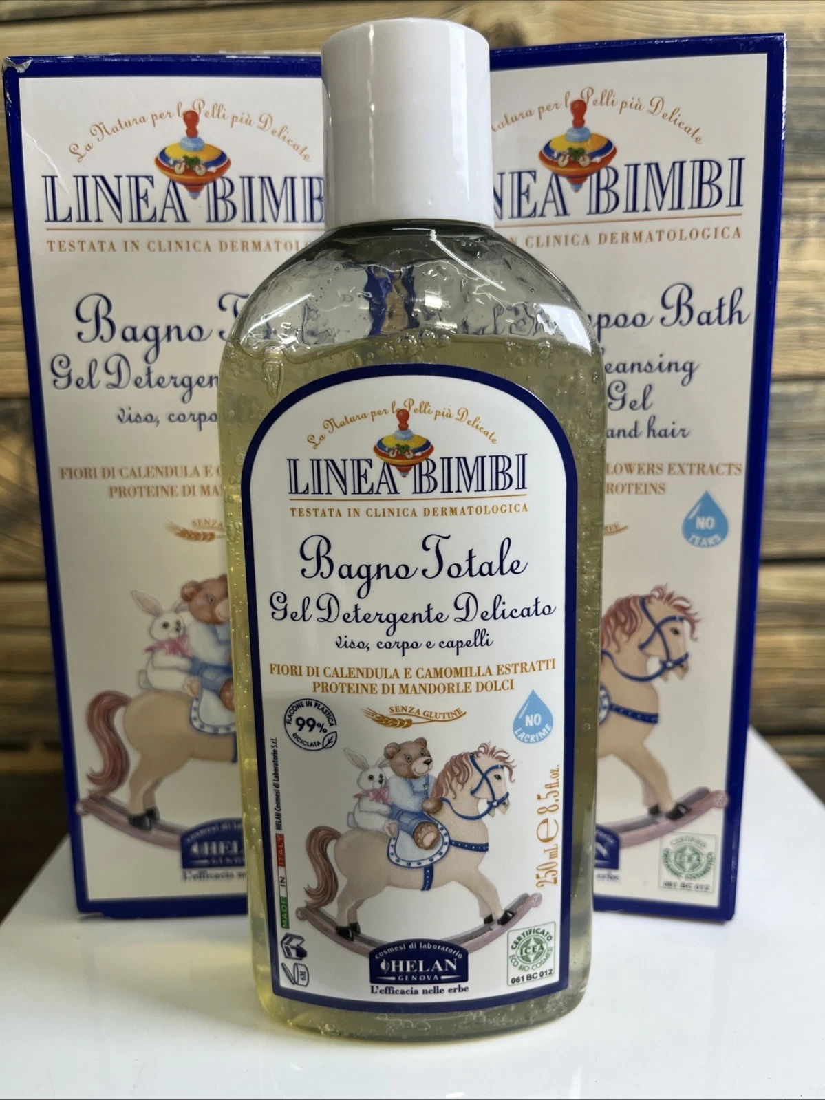 Linea Bimbi Total Shampoo Bath Shower Gel 8.5fl.oz For Face Body And Hair (x2)