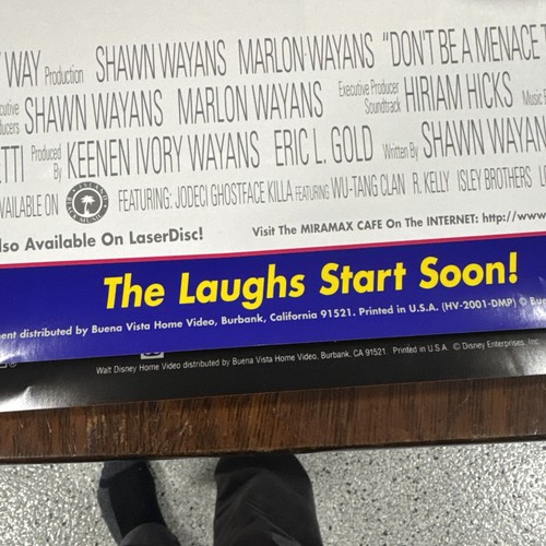 Póster de lanzamiento original de "Don't Be A Menace" VHS, 26" x 40", Wayans - Imagen 3 de 6