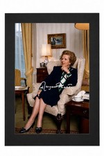 Margaret Thatcher Signed Autograph PHOTO Pre Print 10x8 Mount Prime Minister