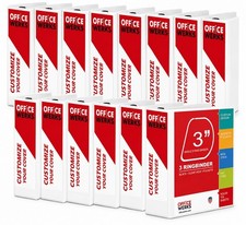 3 Ring Binder 3 Inch 12 Pack, Heavy Duty Locking D-Ring, Holds 725 Sheets
