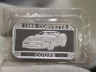 1988 Corvette GM 1 oz .999 Silver Art Bar