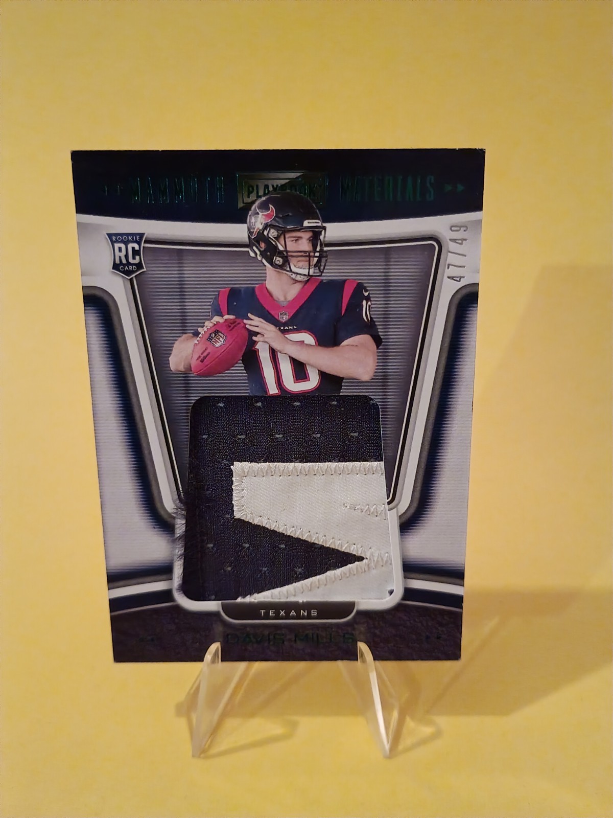 Davis Mills Panini Playbook Mammoth Materials #DMI Green