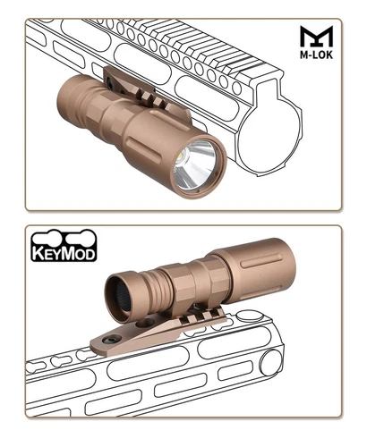 WADSN Mlok&Keymod 导轨安装套装手电筒金属底座适用于 PLHV2 灯支架 - 第 9 张/共 11 张