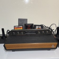 Vintage Atari 2600  Video Games Console + three games power cable UNTESTED 