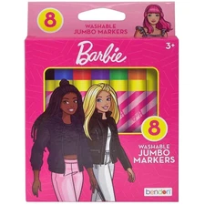 Barbie Jumbo Markers 8 Count Washable Multicolor Kids Art Supplies