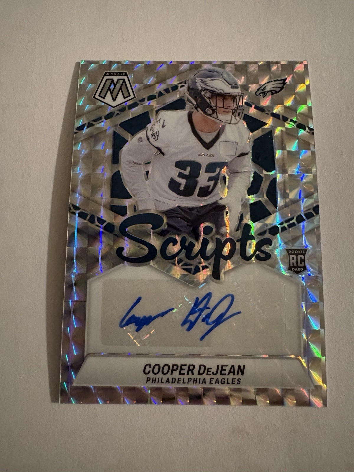 2024 Mosaic Cooper DeJean Rookie Scripts #RS-CDN Auto Eagles