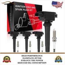 4 Ignition Coils & 4 Spark Plugs Kit For Mazda CX-9 2.5L 2016-2017 2018-2023