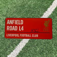 Steve Staunton Signed Liverpool Official Football Club Road Sign COA*