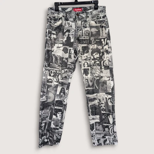 Pantalon velours côtelé Supreme Vibrations taille 30 imprimé graphique