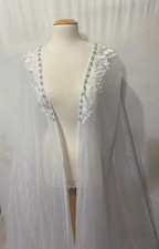 Tulle Bridal Veil Cape - Neckline/Front Detail Lace - 1 Sz Fits All