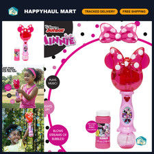 Musical Bubble Wand for Kids - Light  Sound, Includes Bubble Solution, Minnie M