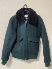 Sandro Paris Green Wool Blouson Jacket with F...