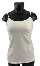 Sonoma Medium White Cami Scoop neck Tank Top with Shelf Bra Adjustable Strap