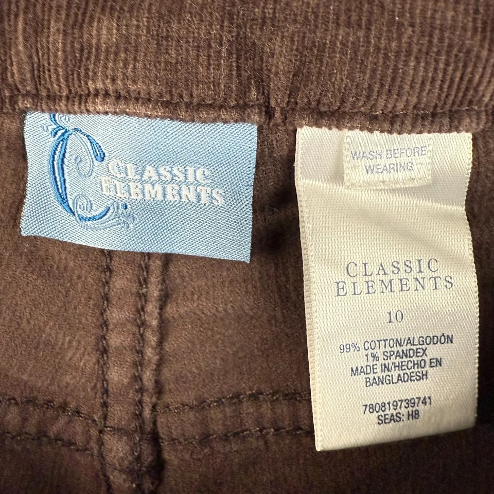 Calça feminina de veludo tamanho 10 34x30 marrom bootcut mistura de algodão boho cintura alta - Imagem 4 de 4