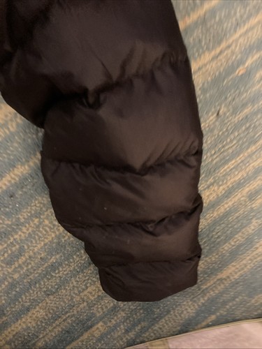 Patagonia Puffer Hooded Jacket Mens XL Black Full Zip Pockets FLAWED REPAIR - Bild 4 von 9