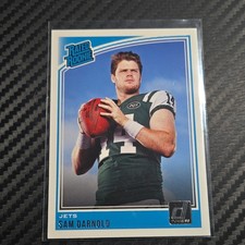 2018 Panini Donruss Rated Rookie Sam Darnold #301 New York Jets Football Card. rookie card picture