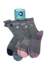 Bombas Supima Cotton Midweight Calf Crew Socks 4-Pack Size M Gray Multicolor