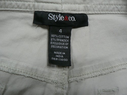 *STYLE & CO DONNA TG 4 (31x20,5) STRINGA CARGO CARPI-CRAVATTA POLSINI-BORCHIE-STAMPA FLOREALE - Foto 8 di 10
