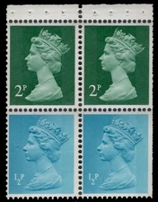 GREAT BRITAIN MH26a - Queen Elizabeth II "Machin" Booklet Pane (pc25298)