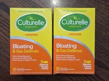 2 PACK-New Culturelle Probiotics Bloating  Gas Defense  Enzymes 30 Caps 8/2026