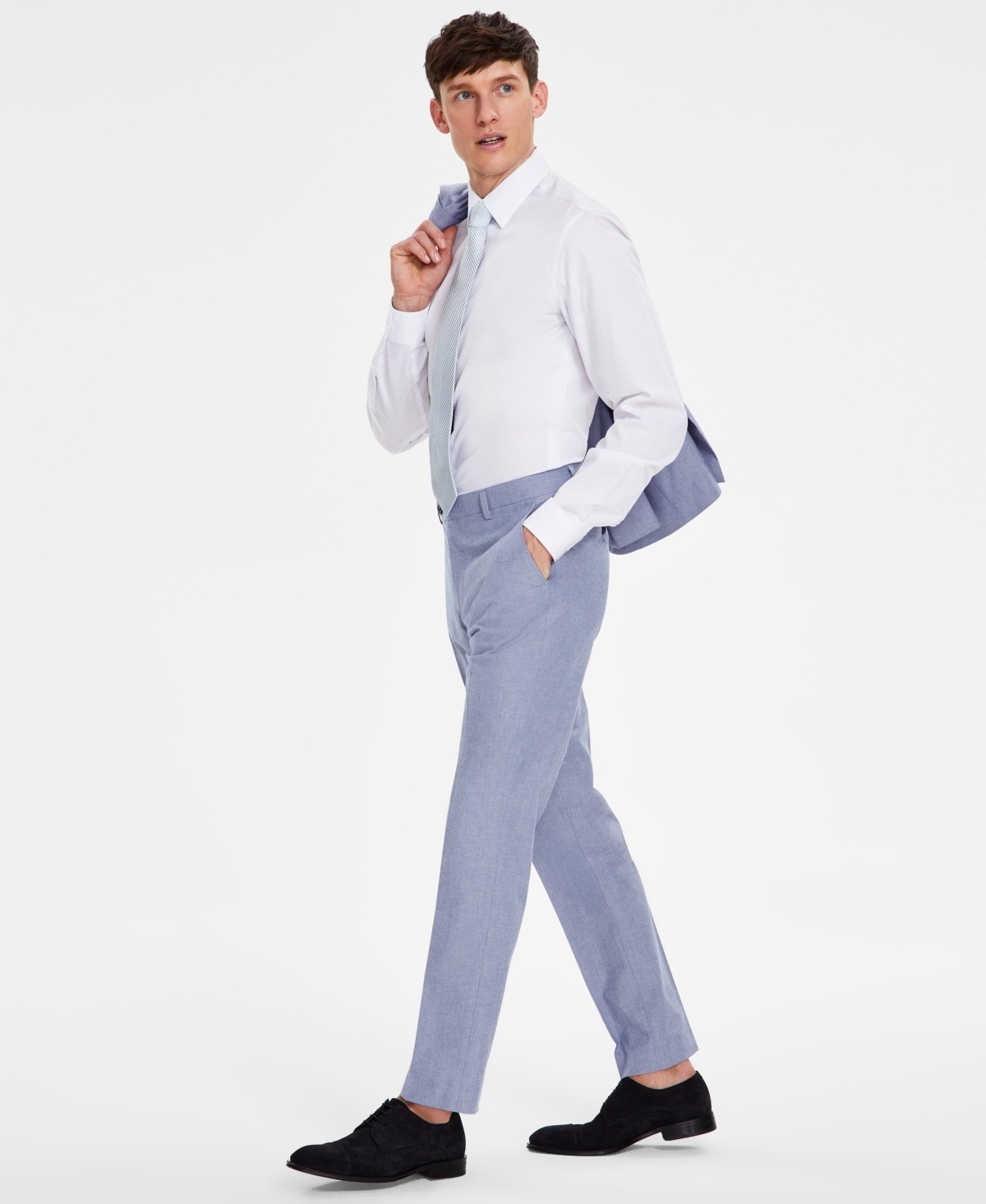 Tommy Hilfiger Mens Modern fit Dress Pants 29 30 Light Blue Solid Stretch 5990₽