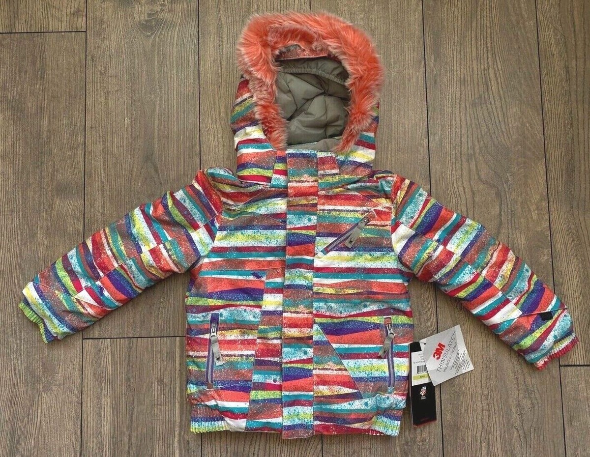 Spyder Girls Bitsy Lola Hooded Ski Jacket in Cute Multicolor Print