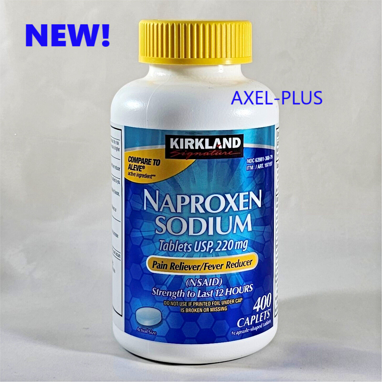Kirkland Signature Naproxen Sodium, 220 mg, 400 Caplets EXP 03/2027