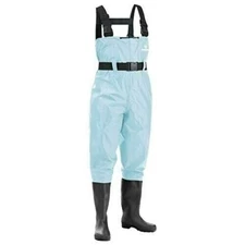 Fishingsir Blue 2-Ply Nylon PVC Waterproof Fishing Chest Waders (US Sz 13M)