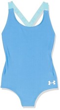 Under Armour L143244 Girls Blue Logo Racer One Piece Swimsuit Size 12